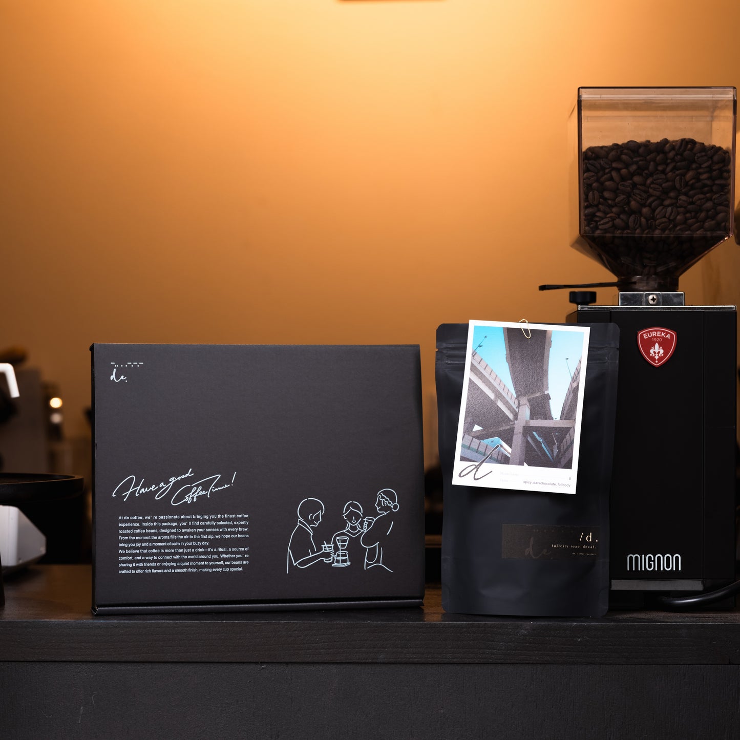 デカフェコーヒー豆×1個GIFTセット《【d.】 fullcity roast|深煎り》