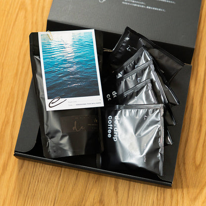 デカフェコーヒー豆【e.】（中深煎り）×1個＋ディップバッグ5個 GIFTセット